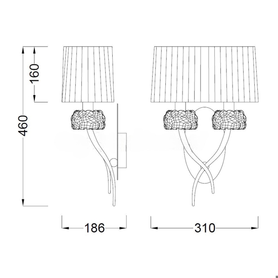 Applique per camera da letto stile contemporaneo paralume ovale