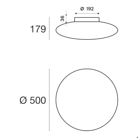 Plafoniera led 3000k sfera moderna bianca linea light squash