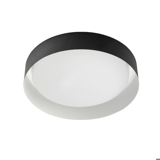 Linea light crew 2 plafoniera led 3000k metallo 40cm bicolore bianco nero