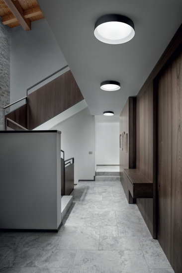 Plafoniera soffitto led 22w 3000k bicolore sabbia verde crew 2 linea light