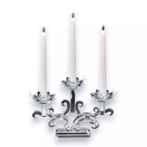 Candelabro di cristallo elegante candeliere tre fiamme da tavolo