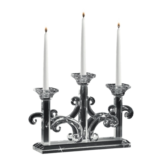 Candelabro tre fiamme da tavola candeliere di vetro cristallo