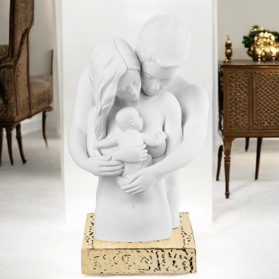 Scultura moderno busto famiglia oro bongelli preziosi