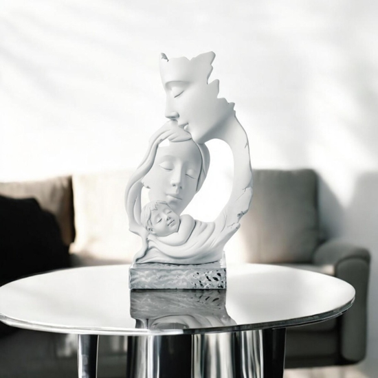 Scultura famiglia base argento h34 bongelli preziosi