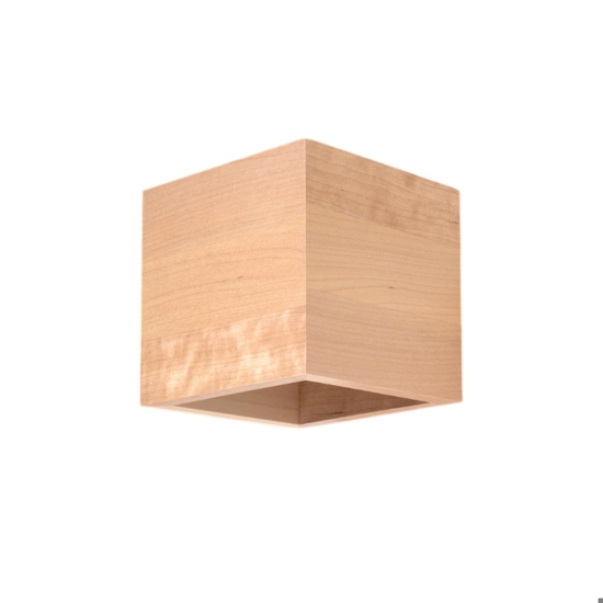 Applique di legno naturale lampada cubo