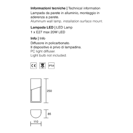 Applique per esterni isyluce moderna antracite