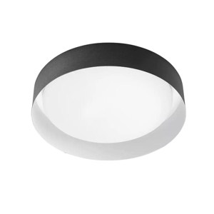 Plafoniera led 12w crew 3000k nero bianco linea light rotonda moderna