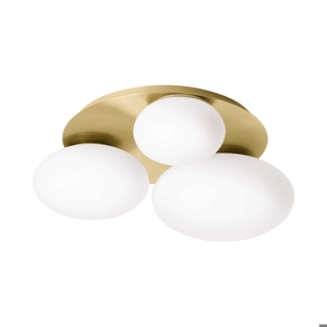 Ninfea pl3 ideal lux plafoniera ottone 3 sfere vetro bianco per interni