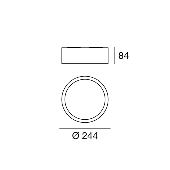 Plafoniera box linea light rotonda bianca moderna 17w 4000k