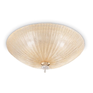 Shell pl6 ideal lux plafoniera 60cm rotonda vetro ambra da cucina