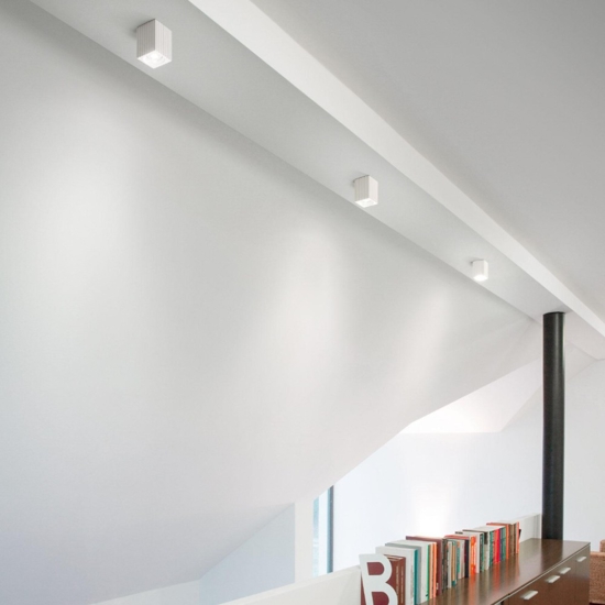 Faretto di gesso cubo da soffitto rigato isyluce gypsos