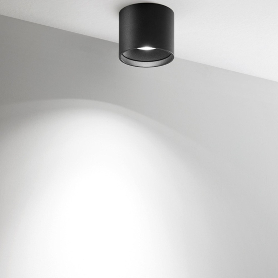 Faretto led da soffitto cilindro nero 20w 3000k isyluce focus