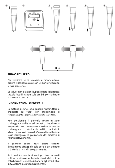 Lampioncini  da giardino con pannello solare n2 pezzi led 6000k ip44