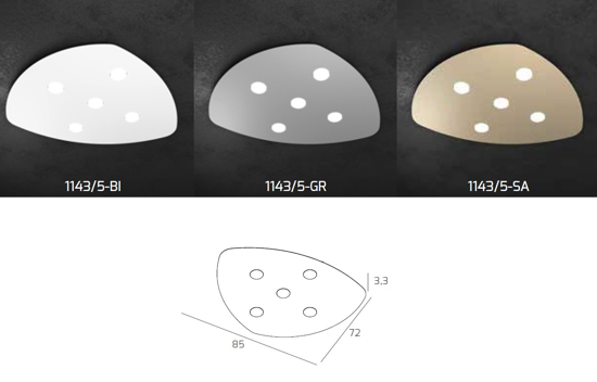 Toplight shape plafoniera sabbia moderna per soggiorno