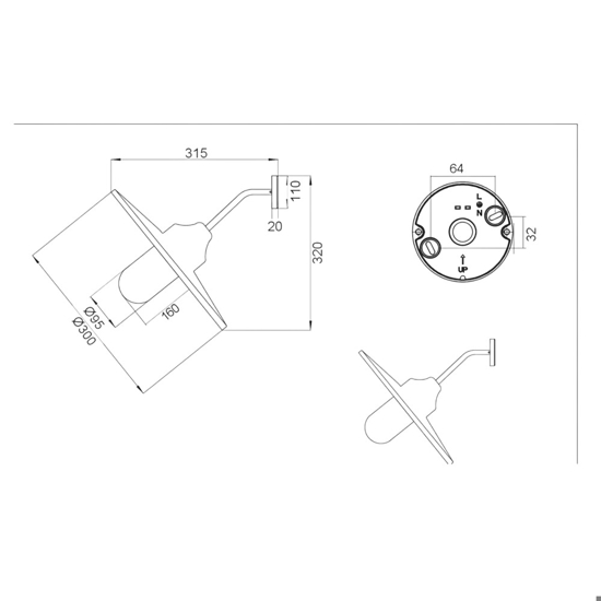 Applique rustica per esterno marrone ruggine