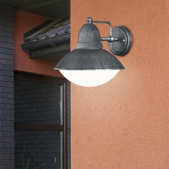 Applique da esterno moderno ip44 e27 grigio antico per giardino fp