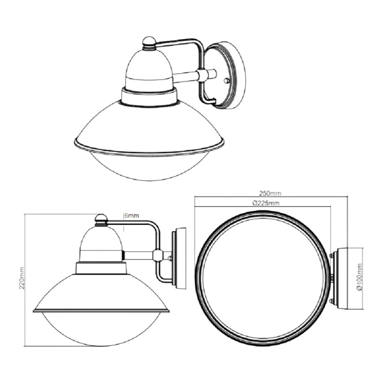 Applique da esterno moderno ip44 e27 grigio antico per giardino fp