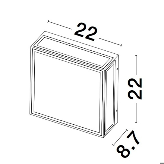 Applique per esterno quadrata antracite