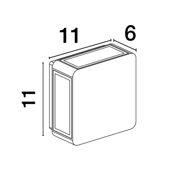 Applique da esterno antracite  8w 3000k quadrato fp