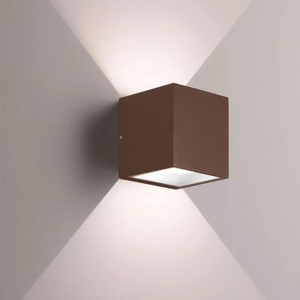 Applique da esterno cubo marrone gea luce