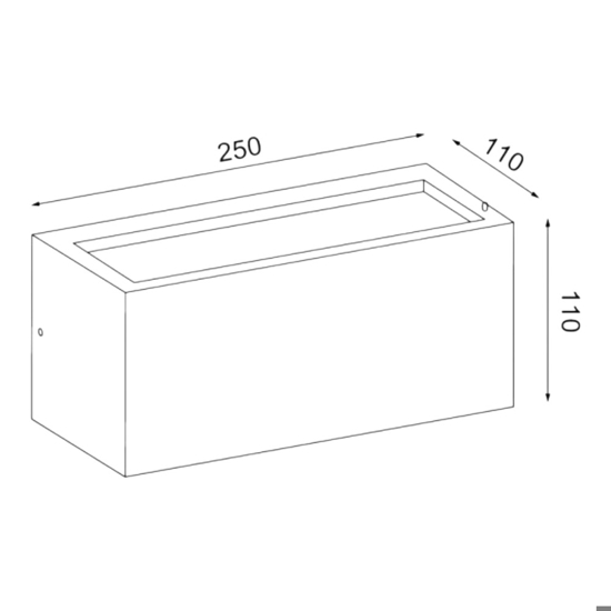 Applique da esterno corten marrone rettangolare moderna