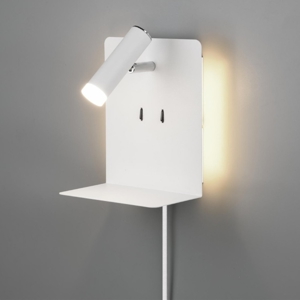 Applique da comodino bianco presa usb luce orientabile