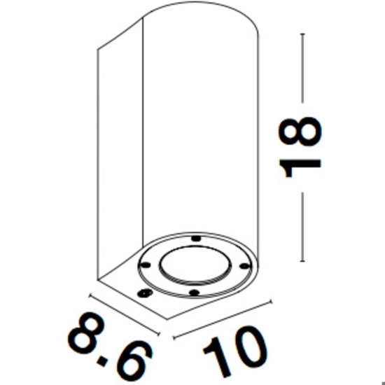 Applique da esterno cilindro di cemento