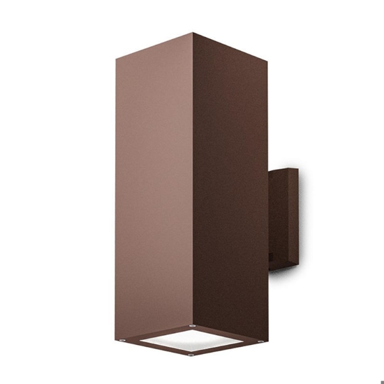 Applique da esterno marrone corten squadrato gea luce