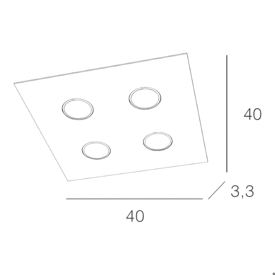 Plafoniera quadrata moderna bianca top light area