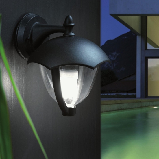 Applique da esterno lanterna nera ip43 luce da giardino