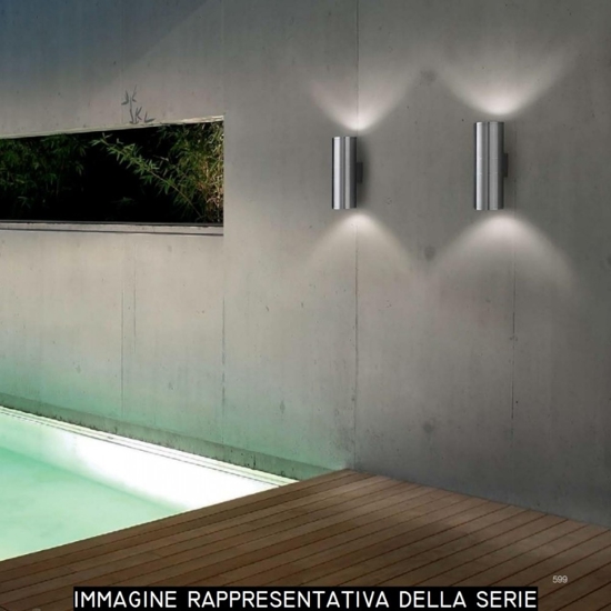 Gun ap2 big applique da esterno grigio alluminio cilindro ip44 ideal lux