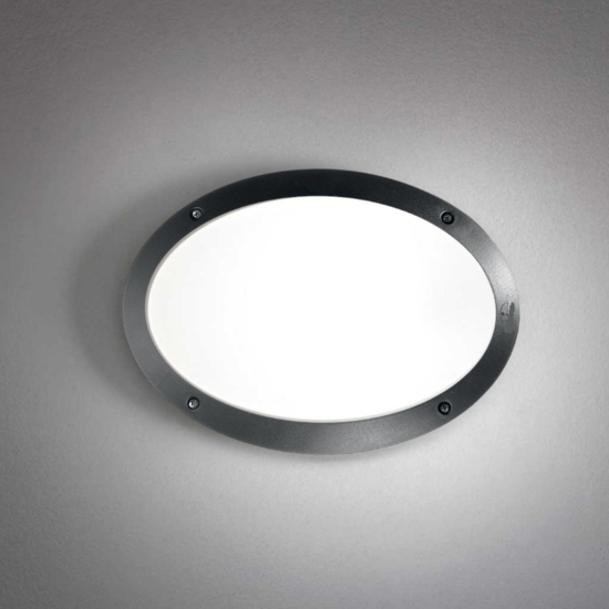 Ideal lux medea-1 ap1 applique da esterno ovale nero ip66