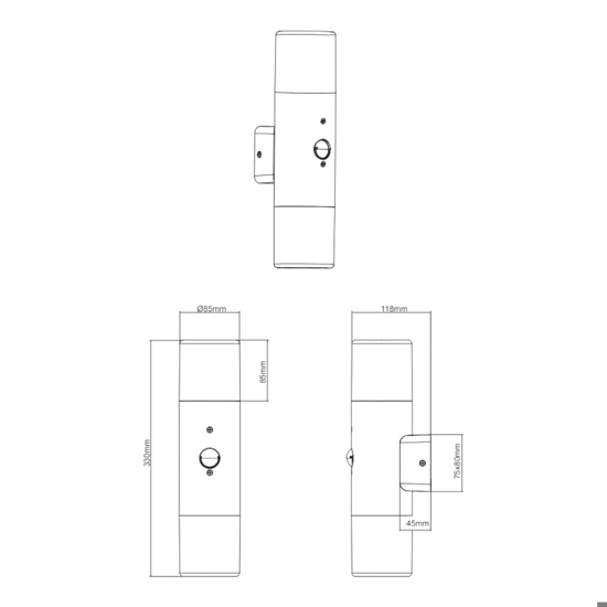 Applique per esterno moderno antracite ip44