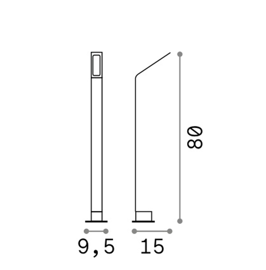 Agos pt h80 lampione da esterno ip54 led 3000k antracite spessore sottile