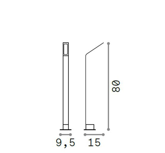 Agos pt h80 4000k lampione da giardino antracite ip54 led 4000k