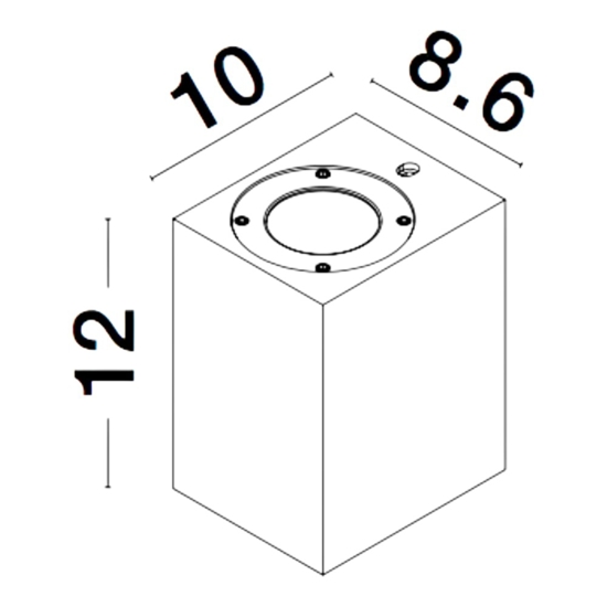 Applique da esterno moderno cubo cemento bianco