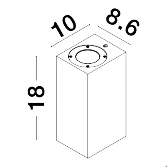 Applique quadrato di cemento bianco ip65 per esterno