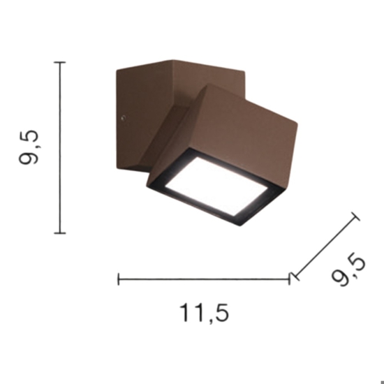 Applique da esterno steve marrone ondaluce moderna 6w 4000k