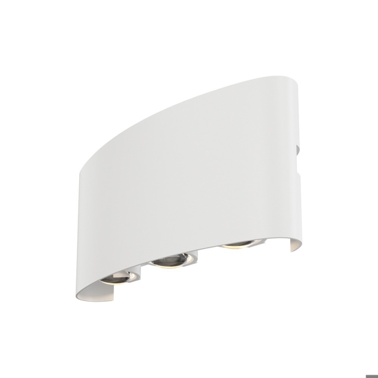 Applique per esterno design moderna bianco ip54 6w 3000k