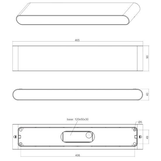 Applique per esterno 16w 3000k rettangolare antracite