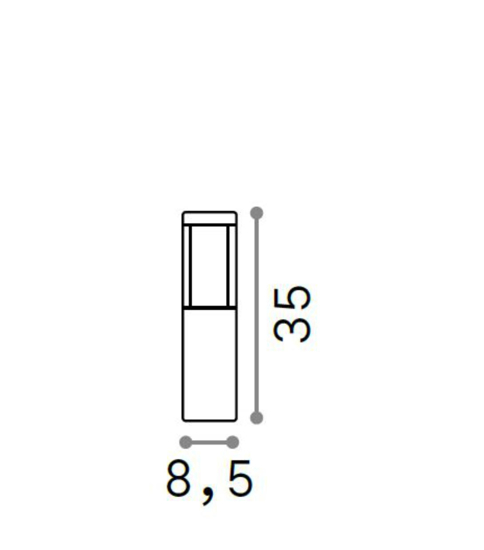 Tifone pt h35 lampioncino basso da esterno ip65 antracite led 3000k ideal lux