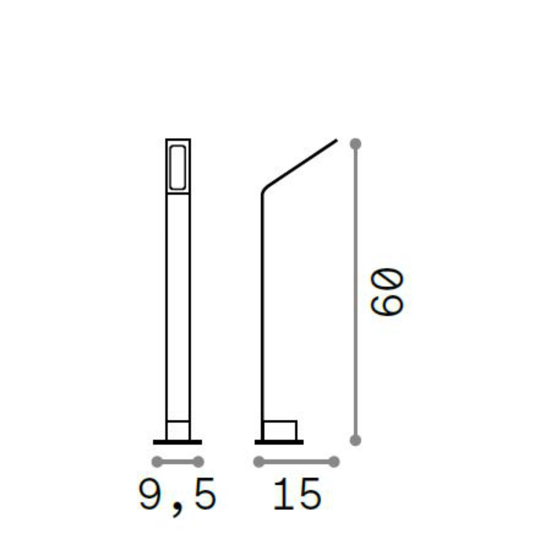 Ideal lux agos pt h60 lampione da giardino led 7w 4000k ip54 antracite moderno