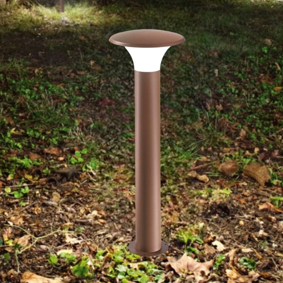 Lampione da giardino gea luce ip44 corten marrone moderno