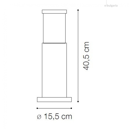 Lampioncino tronco pt1 h40 antracite da giardino ideal lux ip65