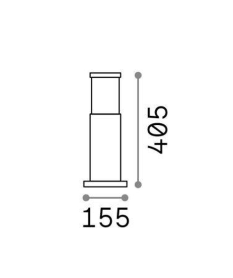 Lampione tronco pt1 h40 bianco da giardino ip65 ideal lux per esterni