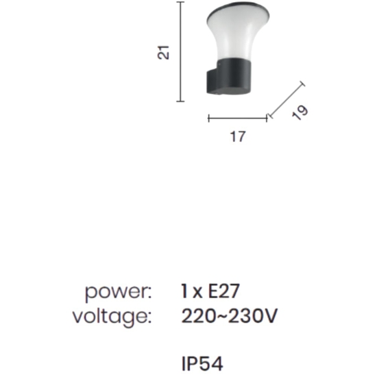 Applique da esterno ondaluce ares grigio ip54