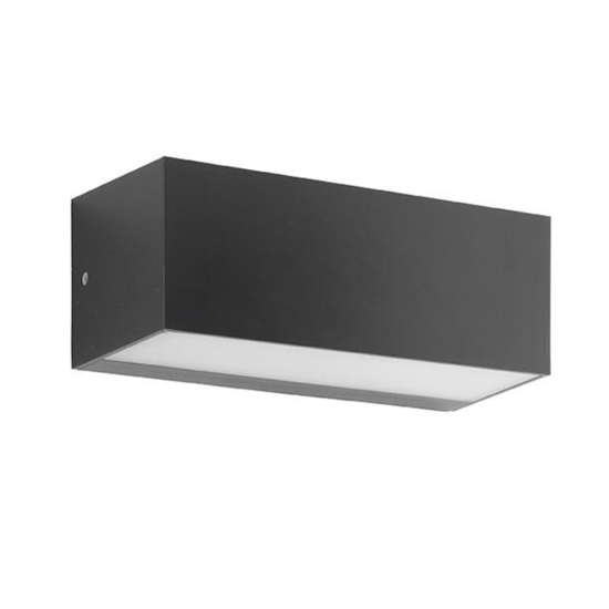 Applique da esterno nero ondaluce falco  12w 4000k biemissione ip65