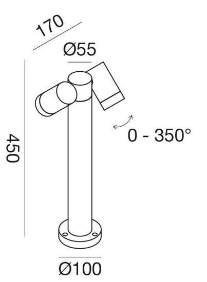 Lampioncino da esterno antracite ip65 gea luce