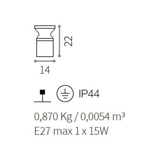 Ideal lux lampioncino basso per esterno giardino antracite ip44 e27 torre pt1 h22