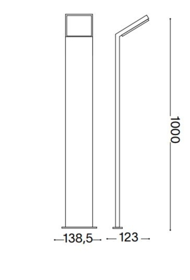 Style pt h100 lampione da giardino led 9w 4000k antracite ip54 ideal lux